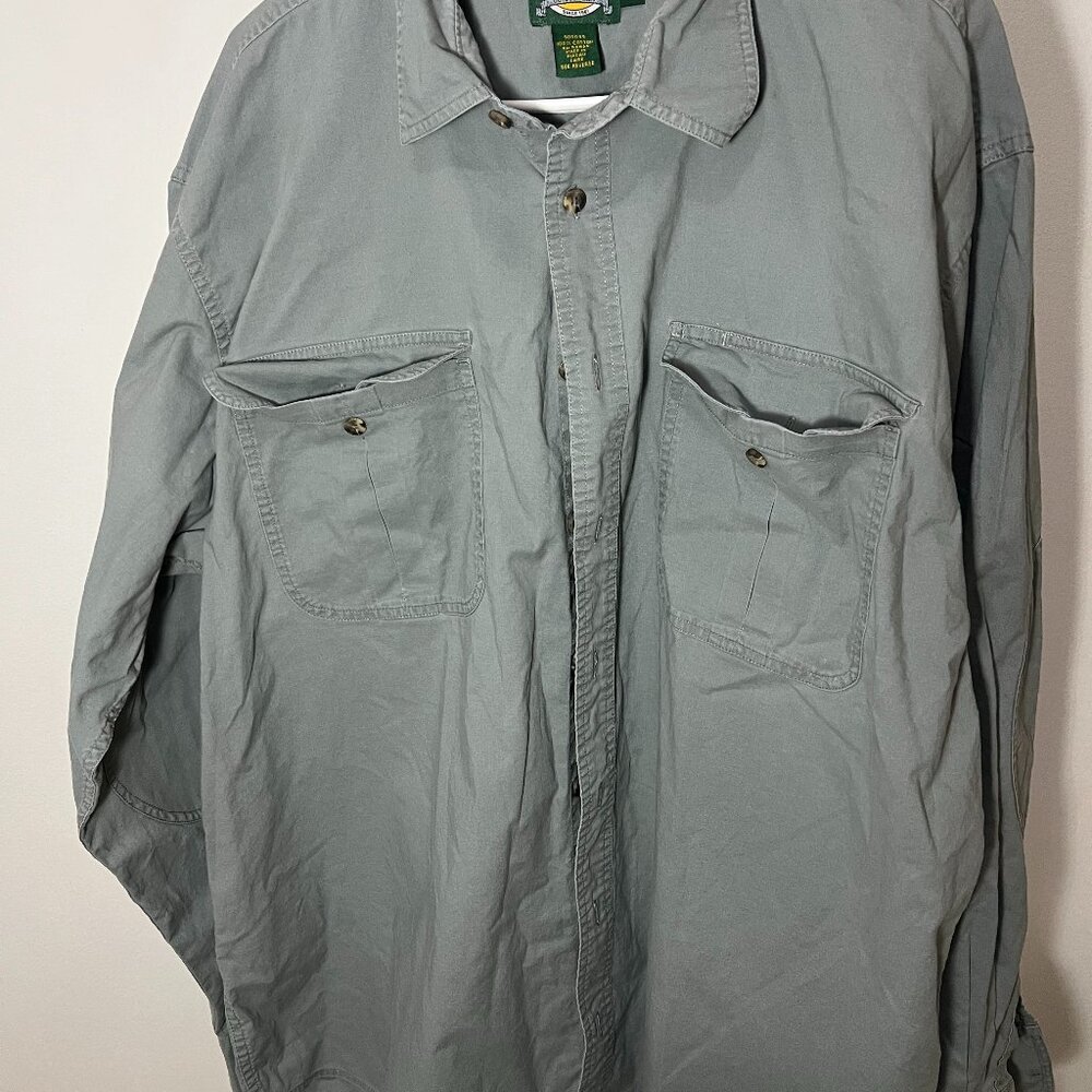 Cabela’s Outdoor Gear Button Up Shirt Men’s XL Tall Gray 100% Cotton Workwear